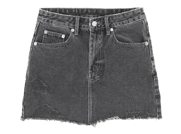 Model distressed denim mini skirt - Ksubi